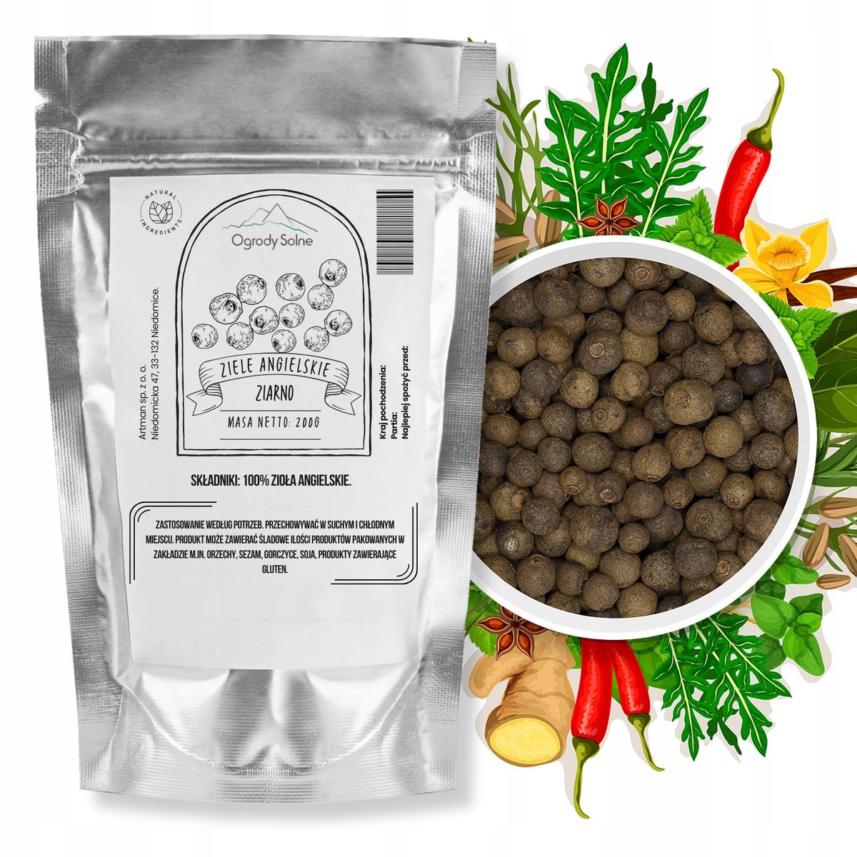 Przyprawa Ziele angielskie ziarno 200 g wysokiej jakości ziarna aromatyczne