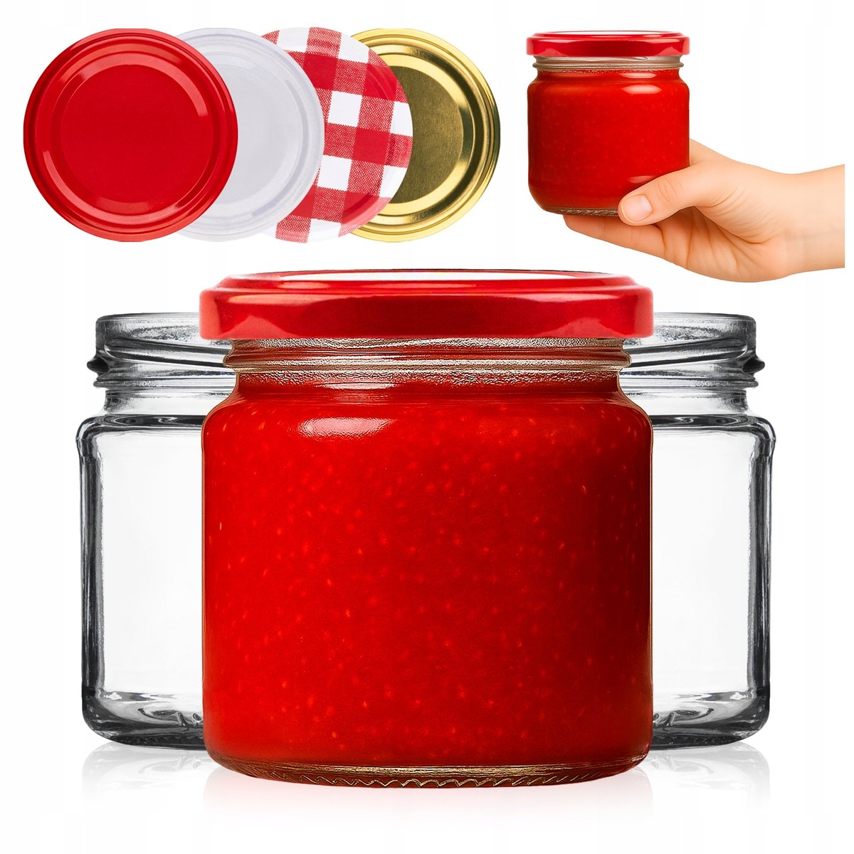 ZESTAW 10x SŁOIKI SZKLANE 200ml na miód dżem konfitury mięso ogórki powidła
