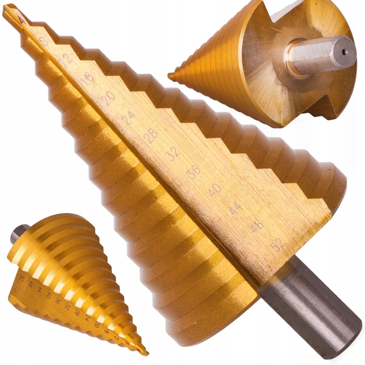 Wiertło Stożkowe Stopniowe Choinkowe Tytan 4-52 Mm