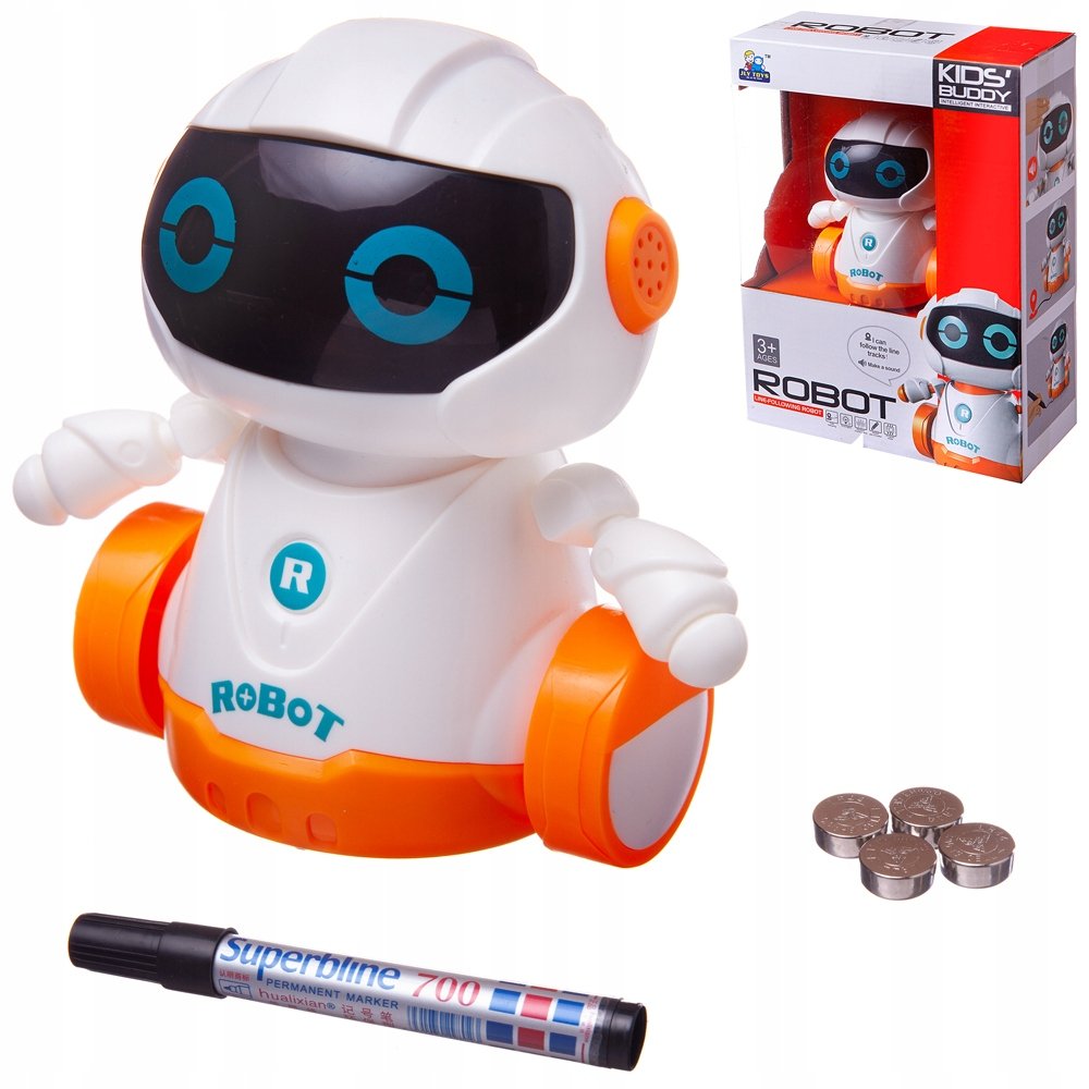 INTERAKTYWNY STEROWANY ROBOT PODĄŻAJĄCY ZA CZARNĄ LINIĄ PREZENT DLA DZIECI