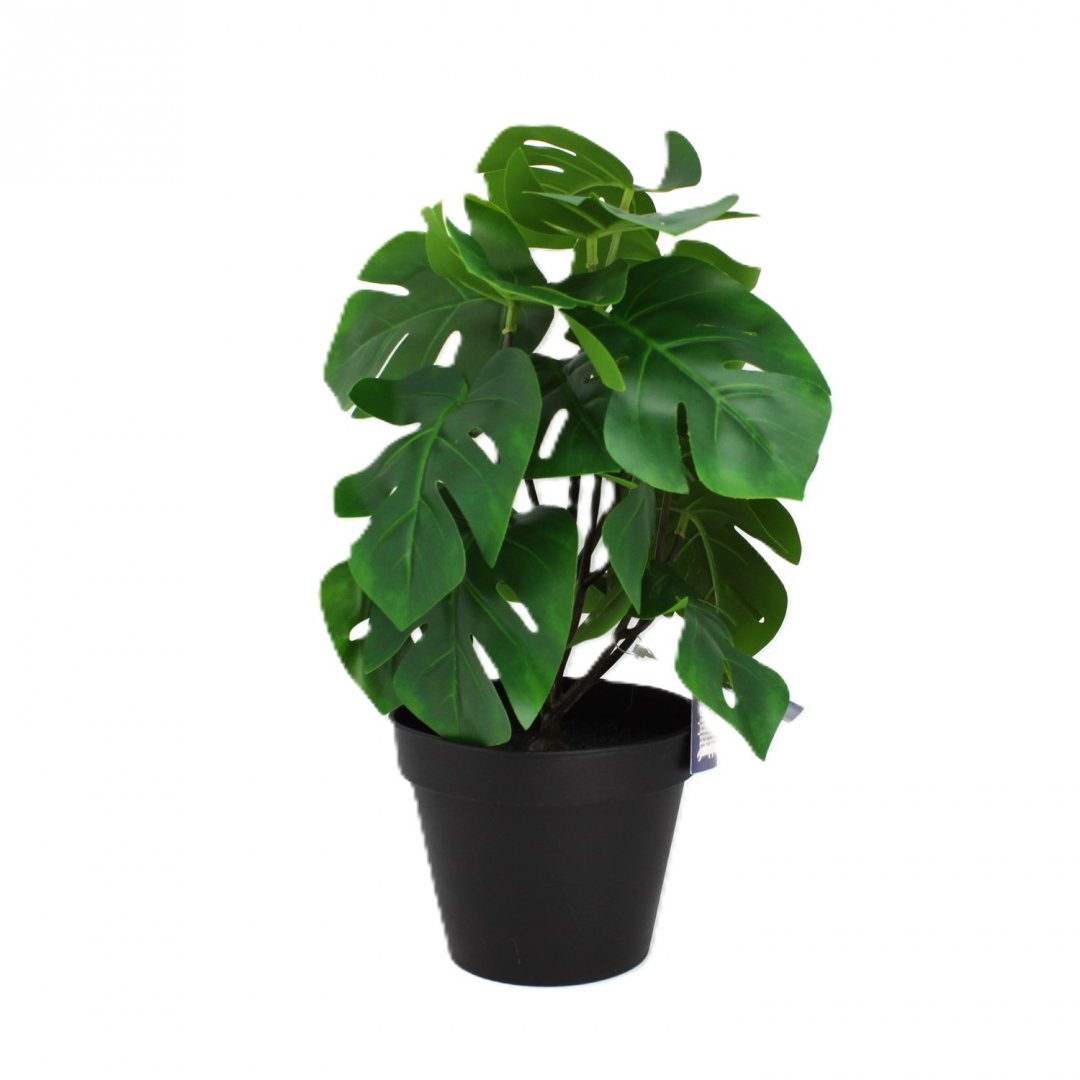 SZTUCZNA ROŚLINA DEKORACYJNA MONSTERA W DONICZCE -DEKORACJA WNĘTRZ