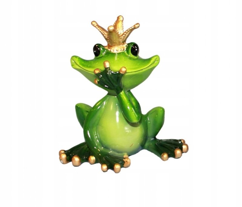 UROCZA FIGURKA ŻABY Z KORONĄ NA PREZENT