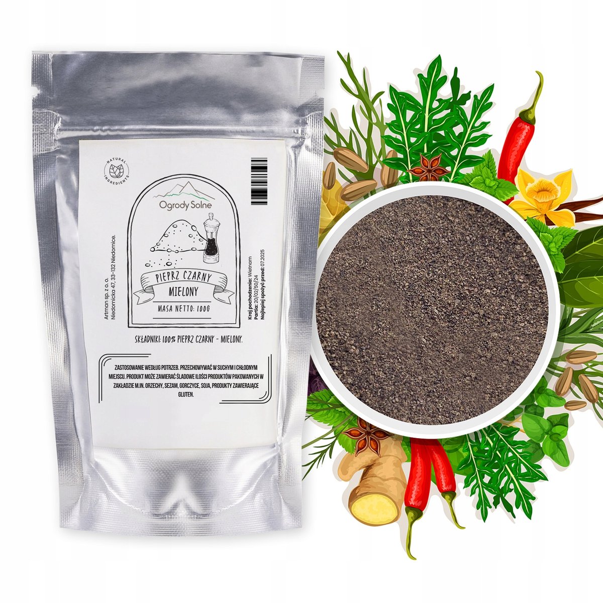 Przyprawa Pieprz czarny mielony 100 g aromatyczne naturalny wysoka jakość