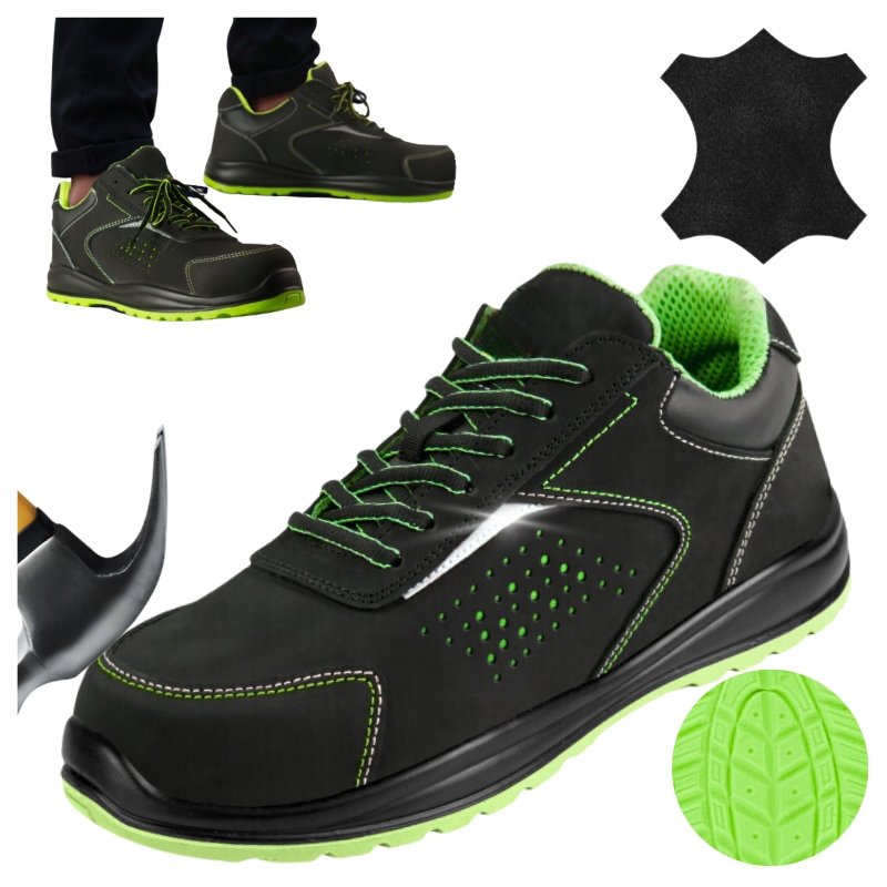 Buty robocze męskie Półbuty Sportowe skórzane z Kompozytowym Noskiem r. 43