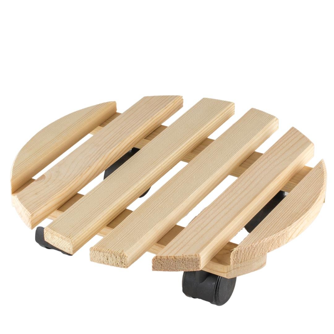 Podstawka Na Kwiaty Na Kółkach Direct Home And Garden Okrągła Naturalna 1 Szt.