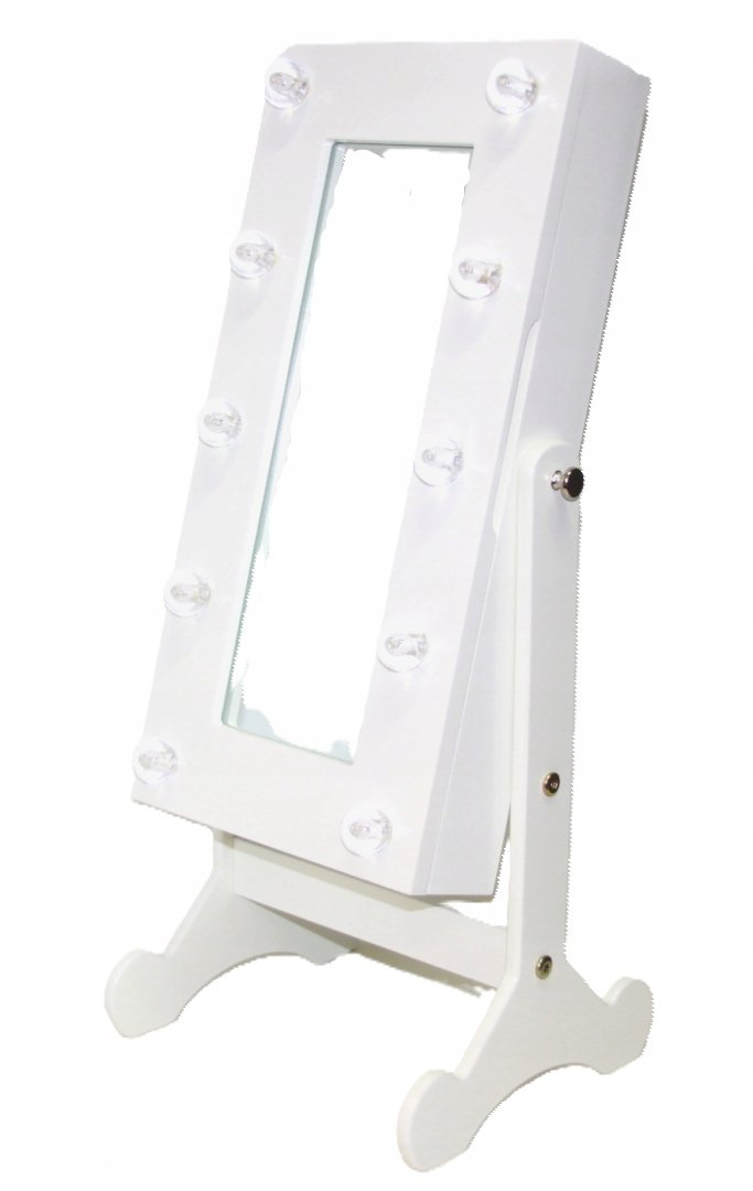 SZAFKA SZKATUŁKA NA BIŻUTERIĘ Z PODŚWIETLANYM LUSTREM