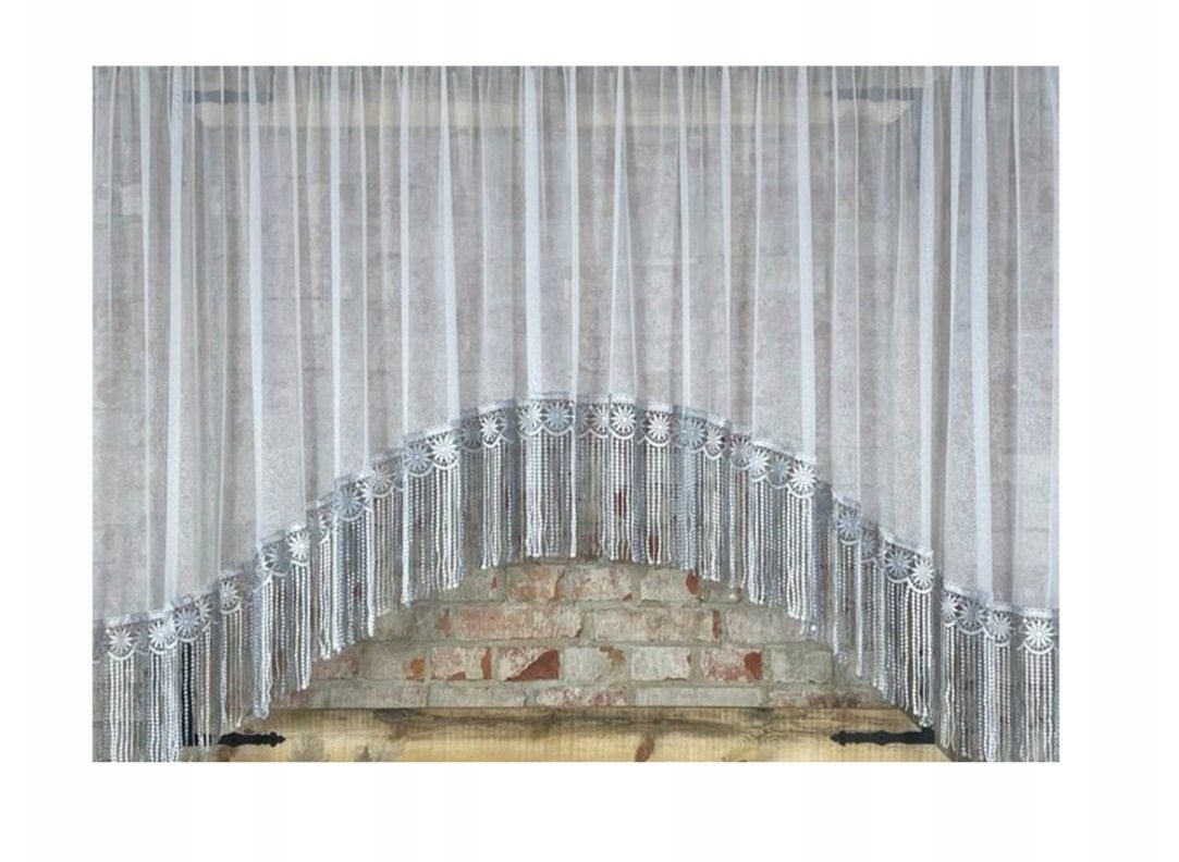 Firana 400x170,łuk,markizeta, gip.biało-szara 30cm