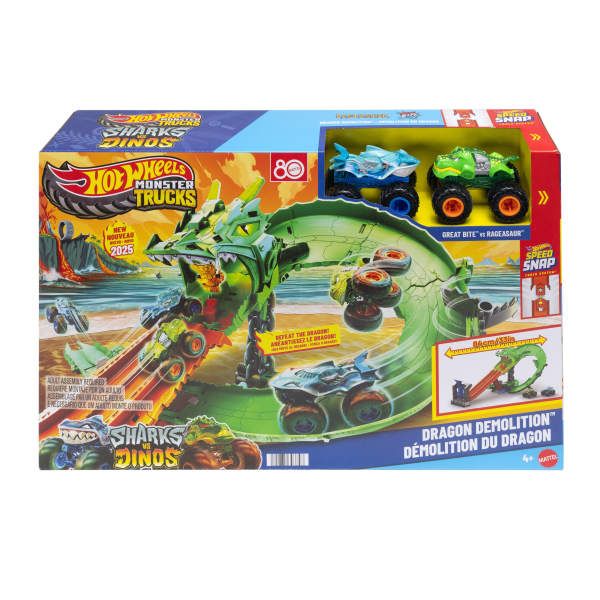 Hot Wheels Monster Trucks Smoczy Wyścig 2 autka - model lub pojazd