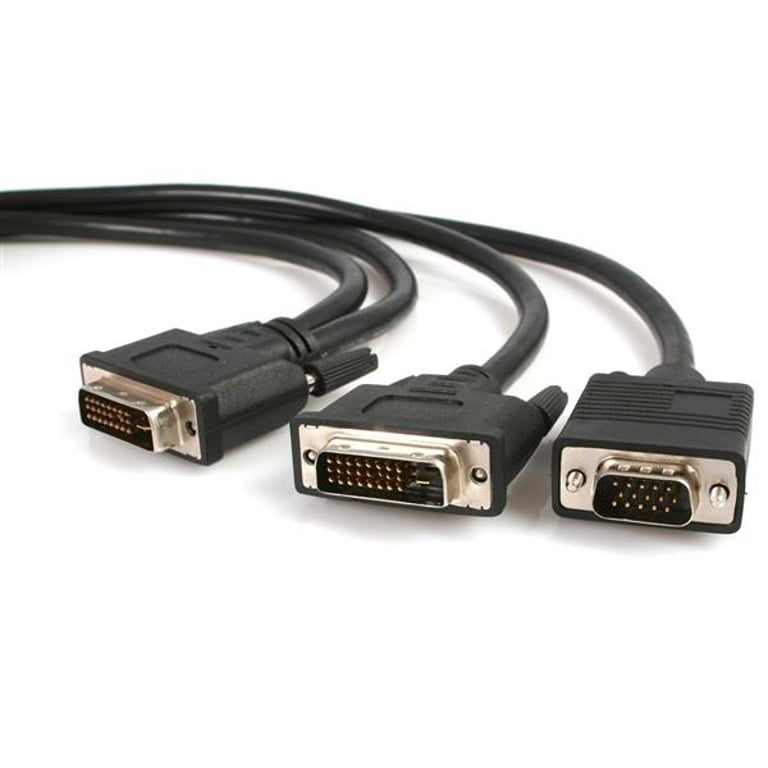 StarTech DVIVGAYMM6 adapter kablowy 1,8 m DVI-I DVI-D + VGA (D-Sub) Czarny DVIVGAYMM6