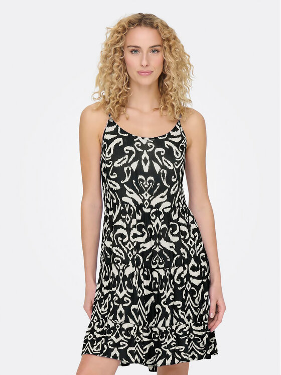 ONLY Sukienka letnia Maj 15218451 Czarny Regular Fit