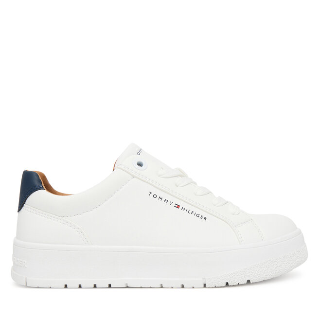 Sneakersy Tommy Hilfiger Low Cut Lace Up Sneaker T3X9-34091-1355 D Biały