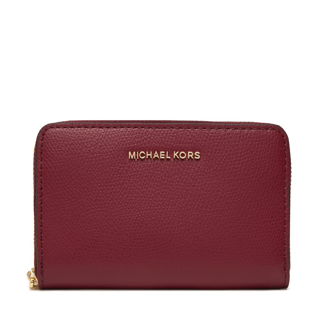 Mały Portfel Damski MICHAEL Michael Kors Jet Set Small Leather 32F4GJ6D0L Bordowy