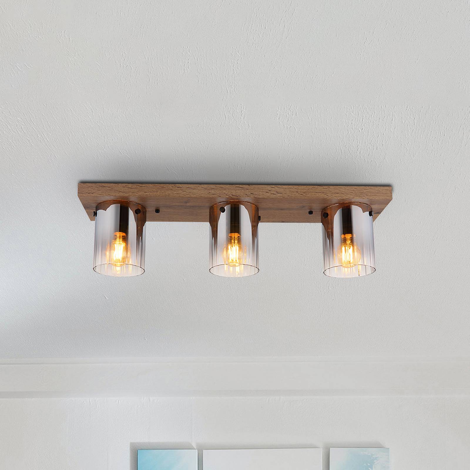 Globo Lampa sufitowa Underwood, możliwość ściemniania, aluminiowy / szary / cynkowy, salon / jadalnia, szkło