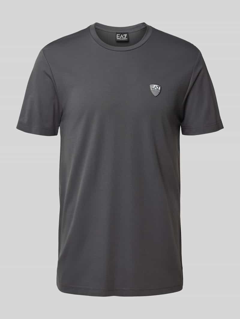 T-shirt z mieszanki wiskozy z naszywką z logo