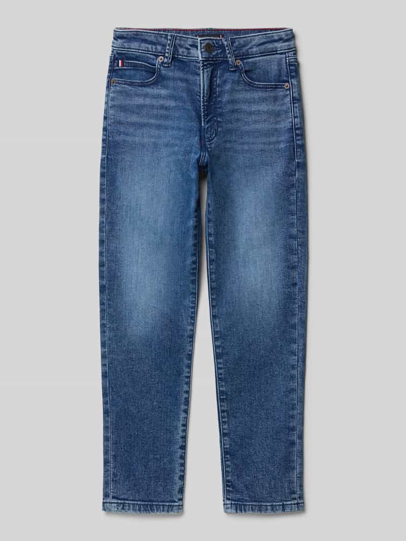 Jeansy o kroju straight fit z mieszanki bawełny