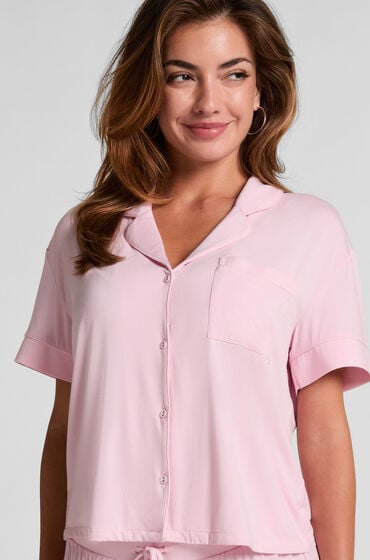 Hunkemöller Narzutka Essential z dżerseju z krótkim rękawem Różowy
