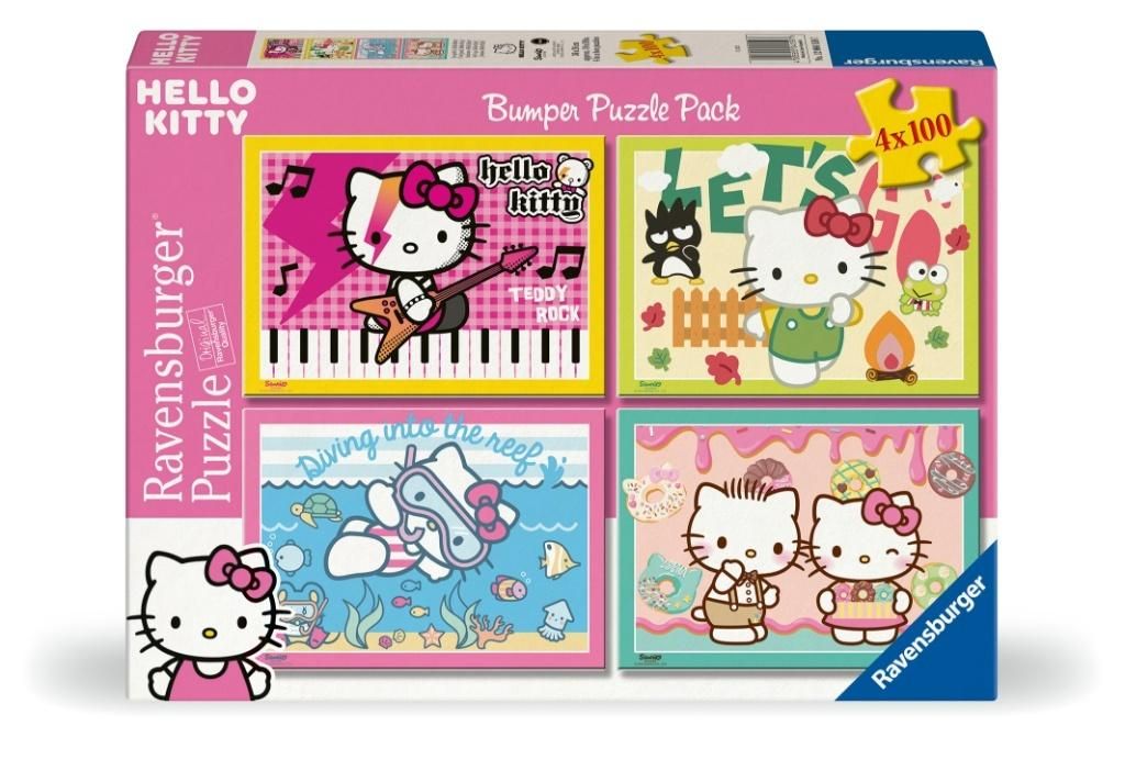 Puzzle dla dzieci 2D: Hello Kitty zestaw 4x100el Ravensburger - puzzle