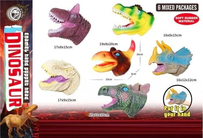 Pacynka głowa dinozaura z miękkiej gumy Mix Merkpol