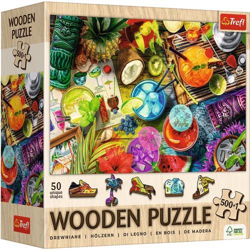 Puzzle drewniane 501 el. Kolorowe koktajle Trefl - puzzle