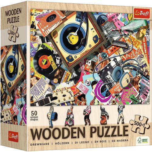 Puzzle drewniane 501 el. W świecie muzyki Trefl - puzzle