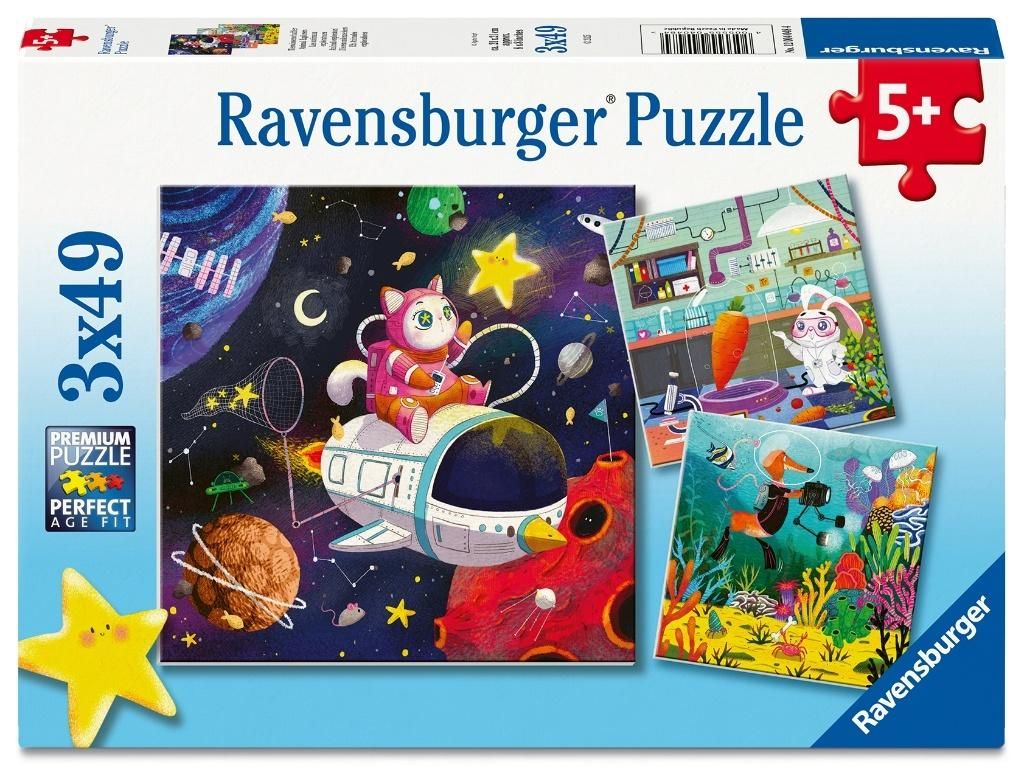 Puzzle dla dzieci 2D: Dzieci i nauka 3x49el Ravensburger - puzzle