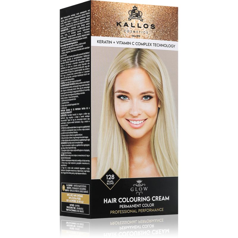 Kallos Glow Lasting Cream Colour trwała farba do włosów odcień Pearl Blond 60 ml