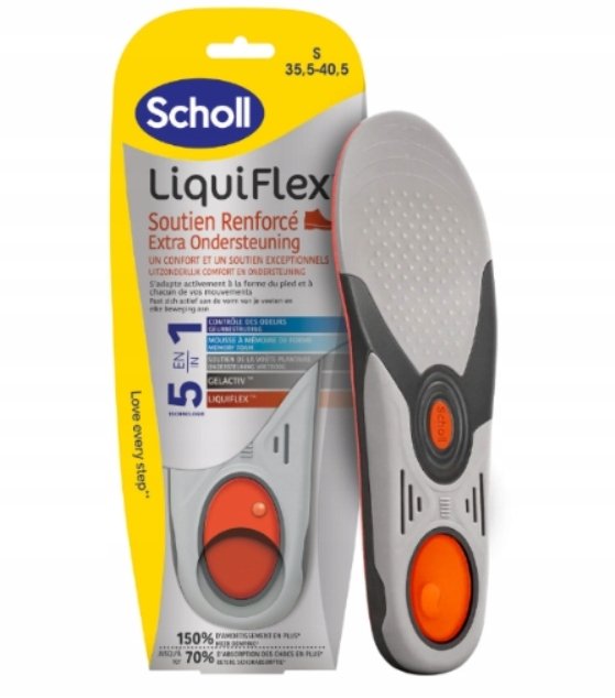 Wkładki do butów Scholl LiquiFlex GelActive Wzmocnione wsparcie 35,5 - 40,5