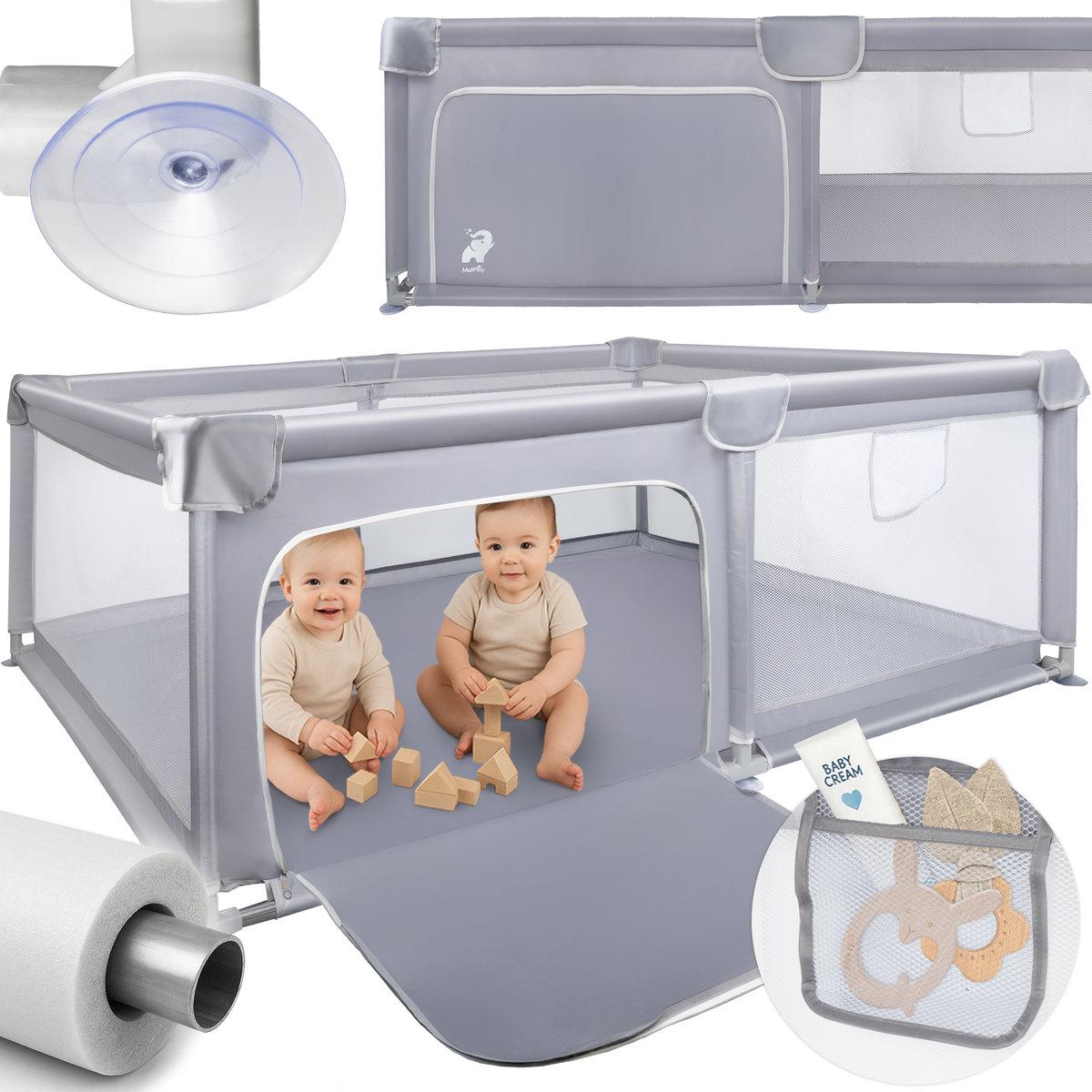 Kojec Składany Dziecięcy Suchy Basen Plac Zabaw dla Dziecka KIVO 120x180 cm