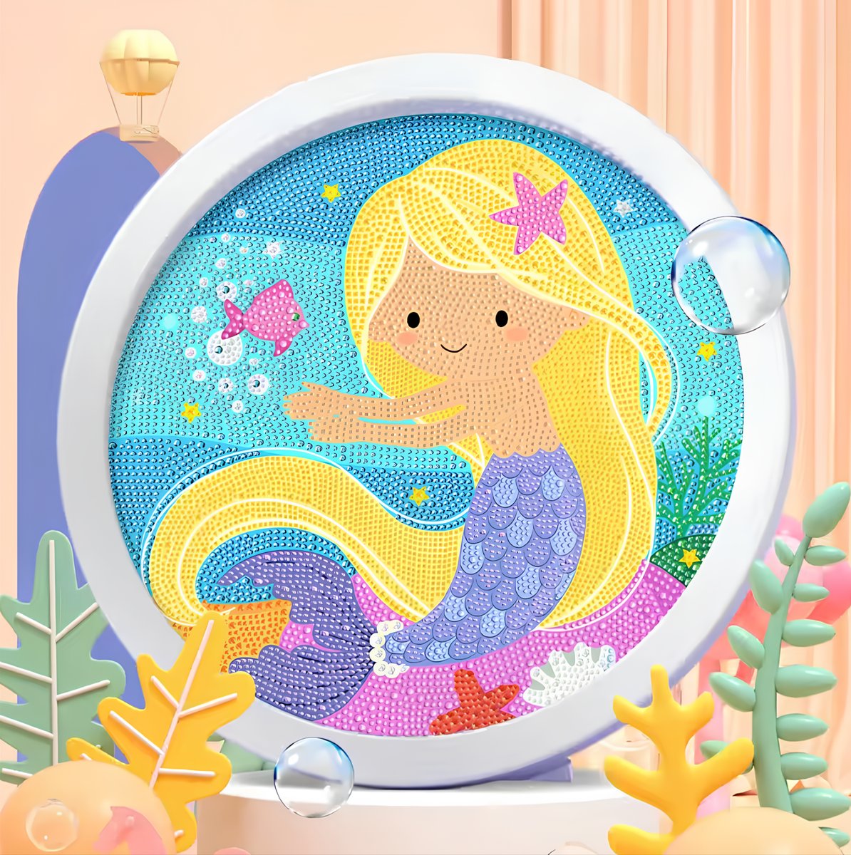 MOZAIKA DIAMENTOWA SYRENKA HAFT OBRAZ Z DIAMENTÓW DLA DZIEWCZYNKI PREZENT DLA DZIECKA