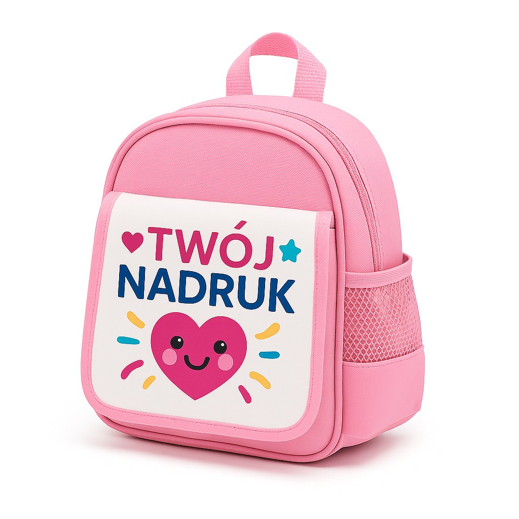 Plecak dziecięcy różowy z własnym nadrukiem – sublimacja, personalizowany