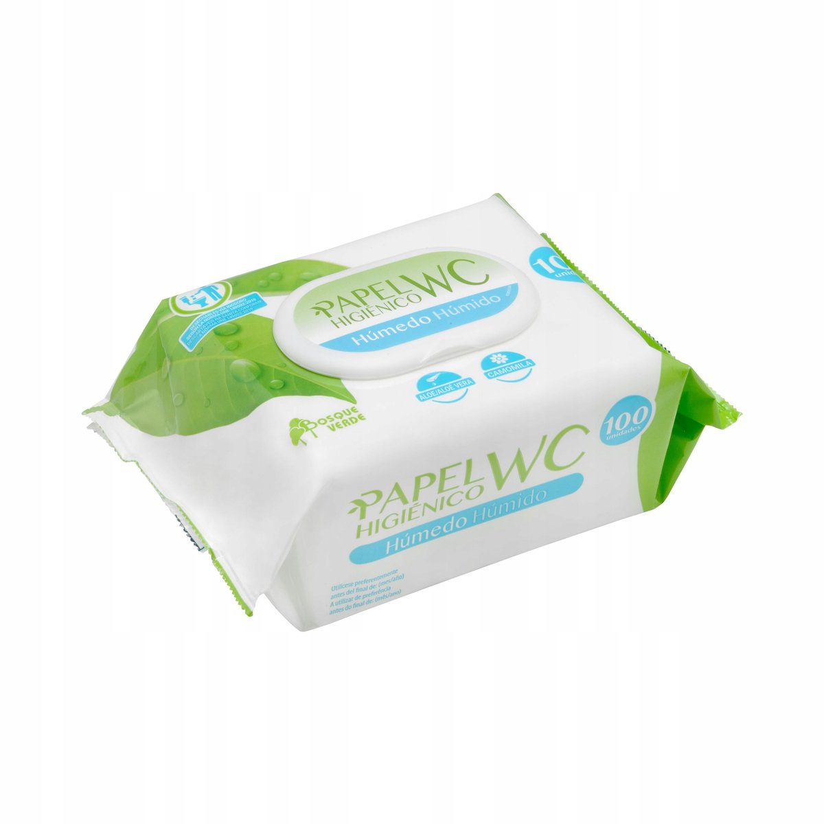 BOSQUE VERDE Papier nawilżany do WC - DUŻE OPAKOWANIE - 100 szt z Niemiec !