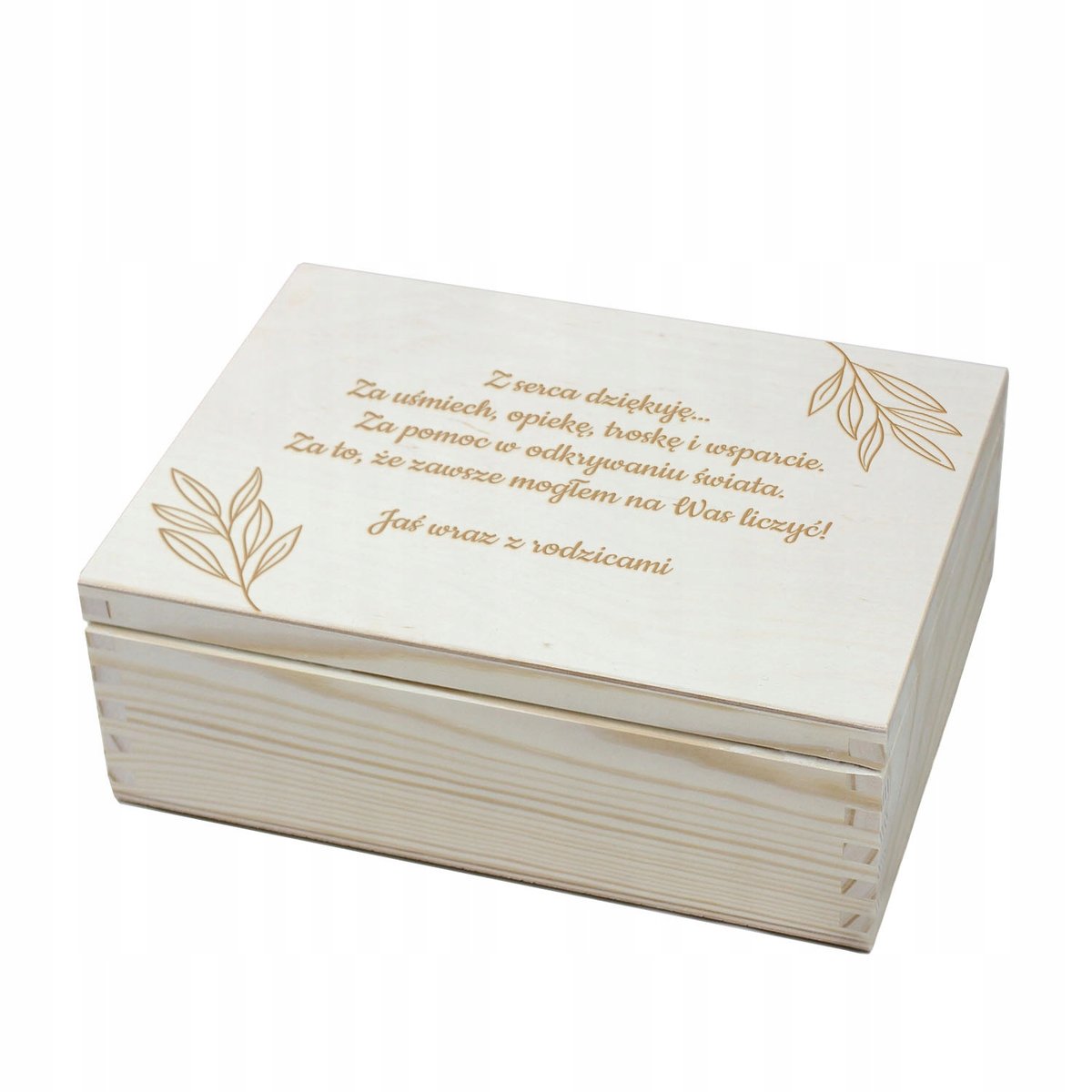 Pudełko na herbatę z grawerem herbaciarka Podziękowanie z dedykacją