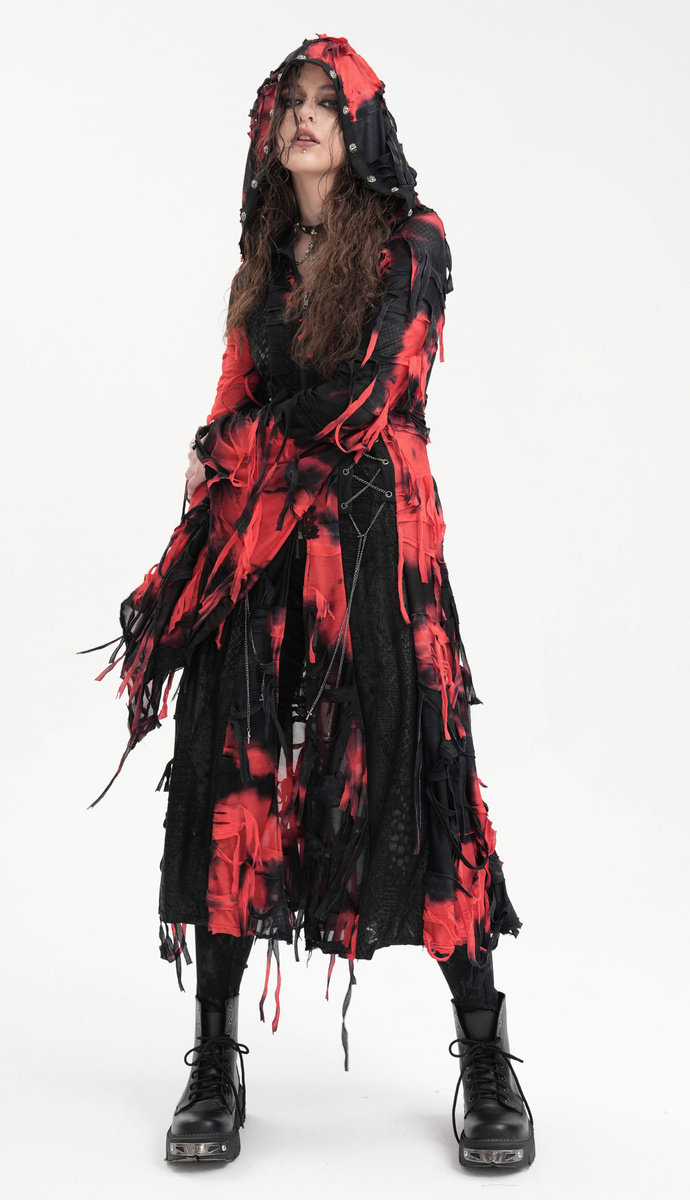 kardigan DEVIL FASHION - BLACK AND RED GOTHIC -L