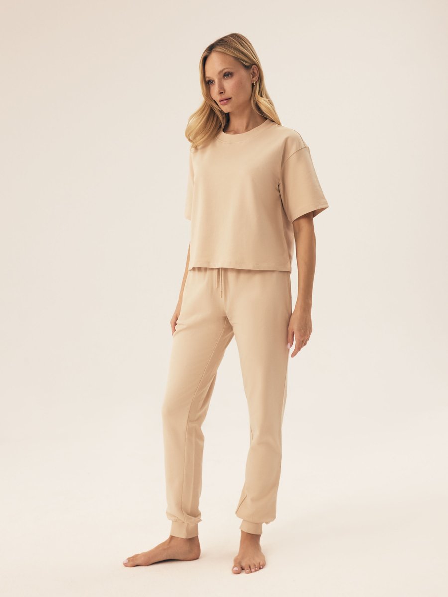 Długie spodnie dresowe Menola Bloovii piaskowy beż L