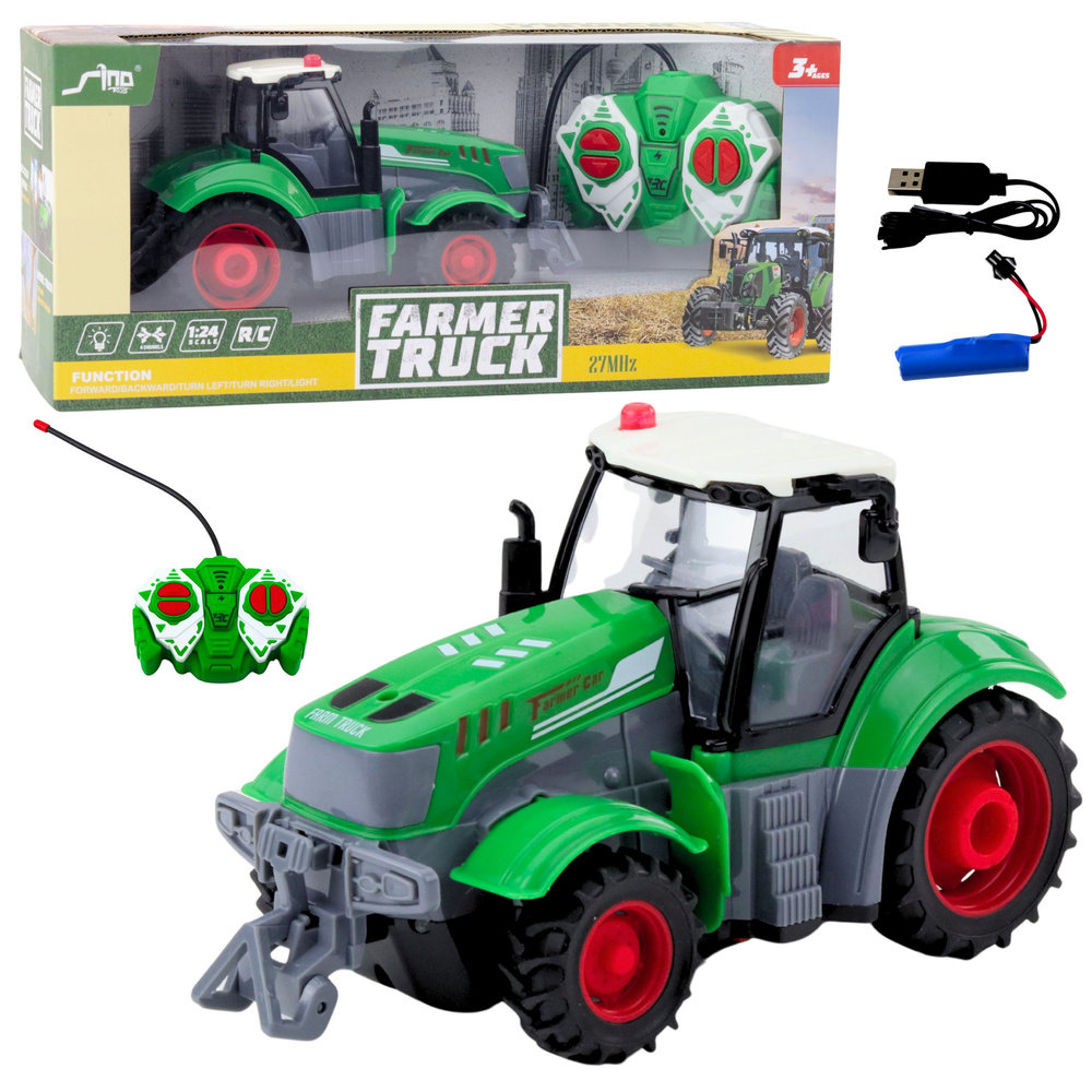 ZDALNIE STEROWANY CIĄGNIK TRAKTOR ROLNICZY ZIELONY