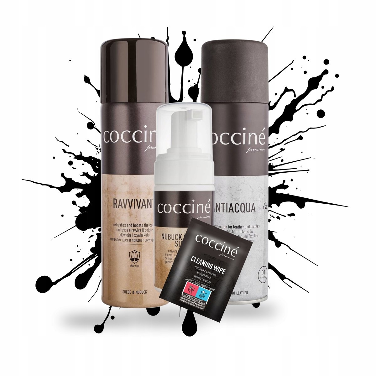 Renowacja Koloru i Czyszczenie Butów Nubuk Zamsz Zestaw Coccine 4 w 1