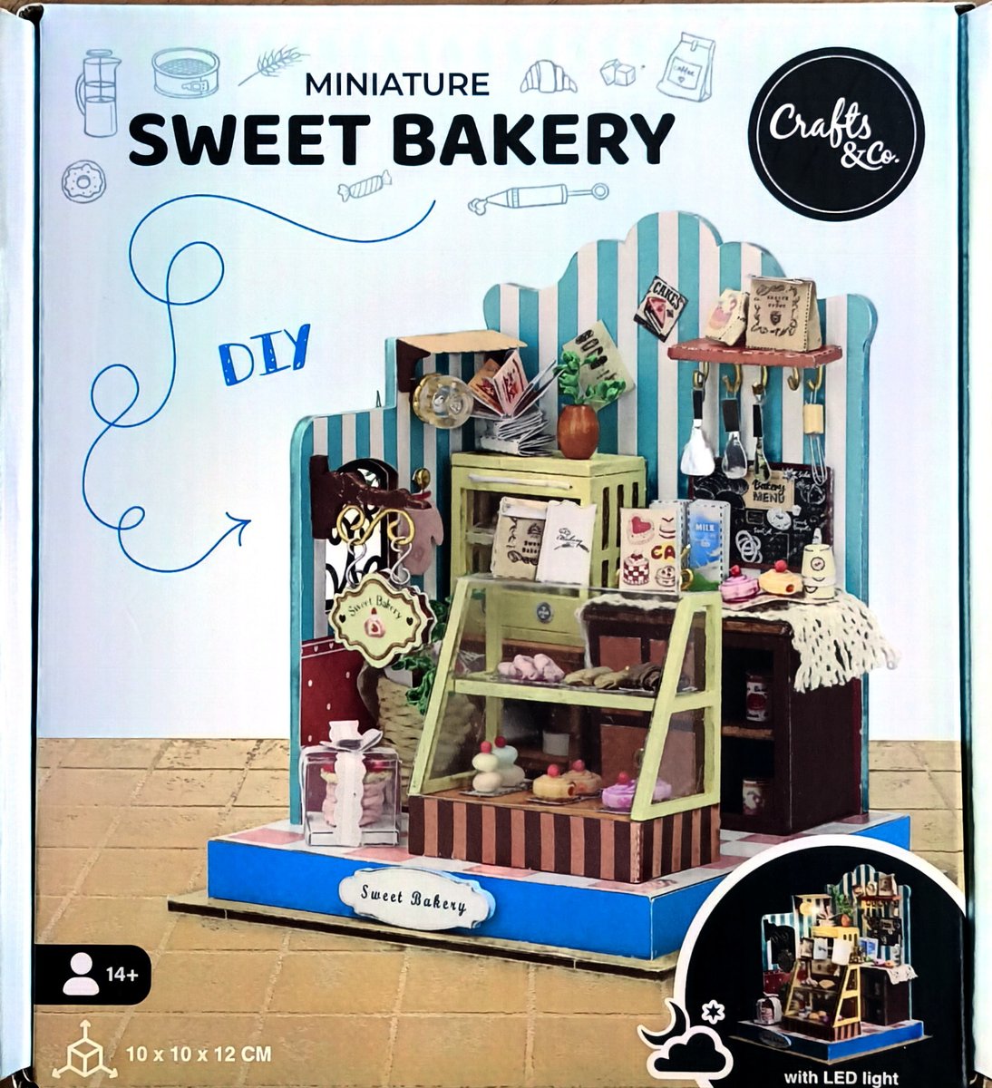 Miniaturowy domek SWEET BAKERY DIY LED Crafts&Co ZRÓB TO SAM CUKIERNIA