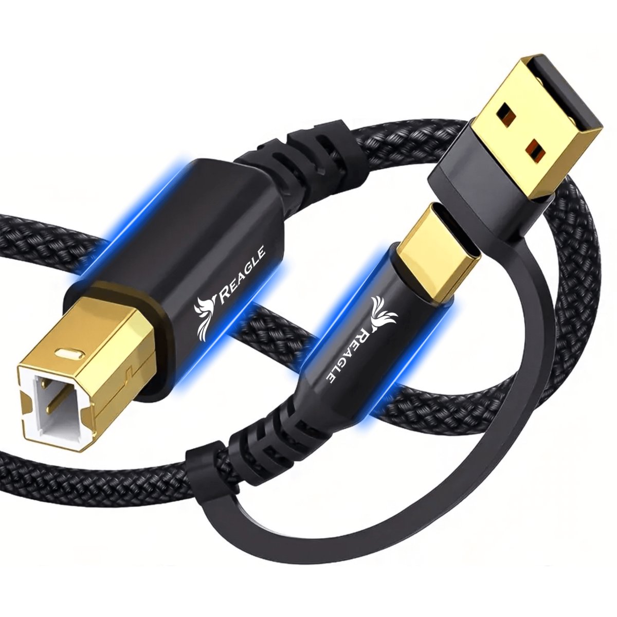 KABEL USB DO DRUKARKI 2M SKANERA 2W1 USB-A USB-B HP BROTHER EPSON + USB-C