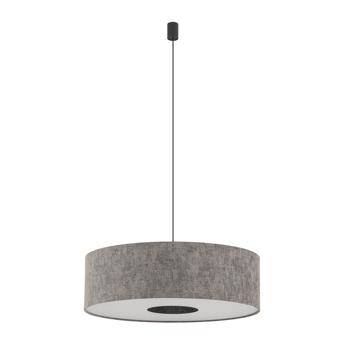Lampa wisząca z abażurem z szarej tkaniny, E27 11675 z serii LAGO