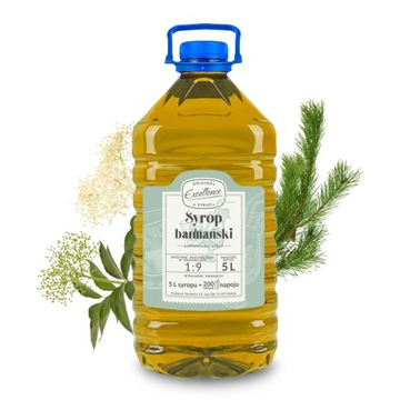 Syrop o smaku pędów sosny z kwiatem czarnego bzu