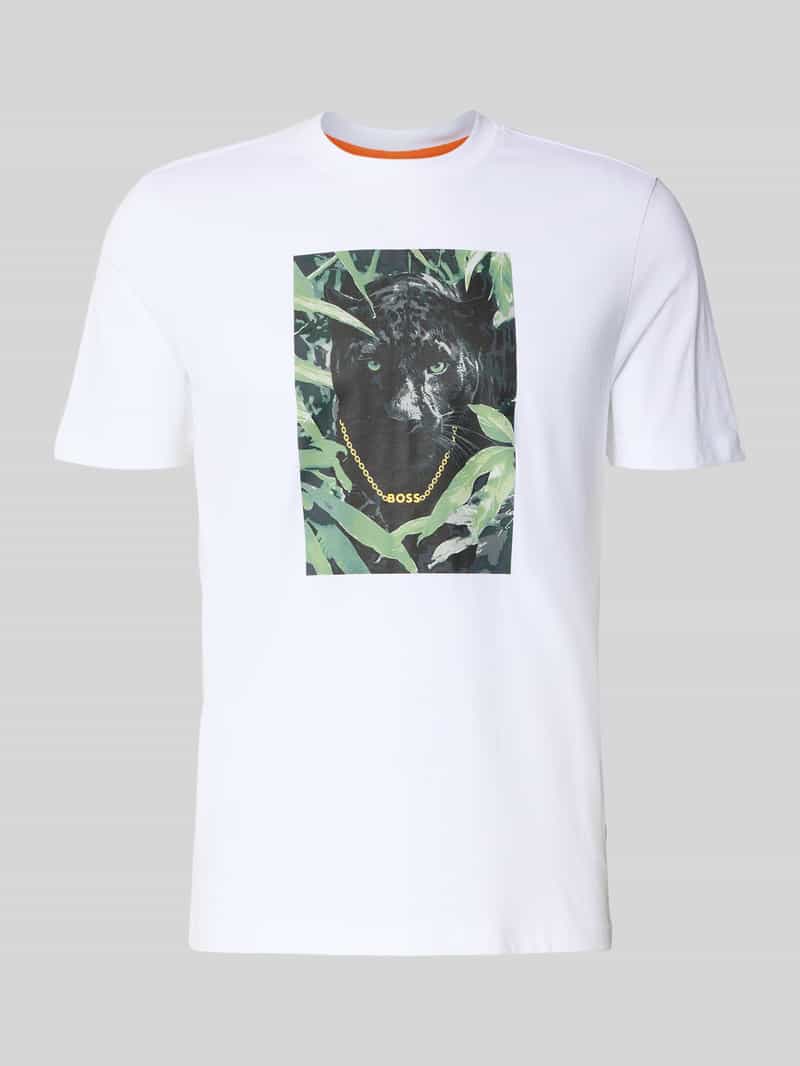 T-shirt o kroju regular fit z czystej bawełny model ‘ANIMALI’