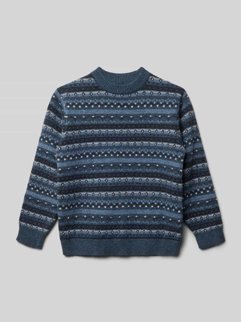 Sweter z dzianiny z prążkowanymi wykończeniami