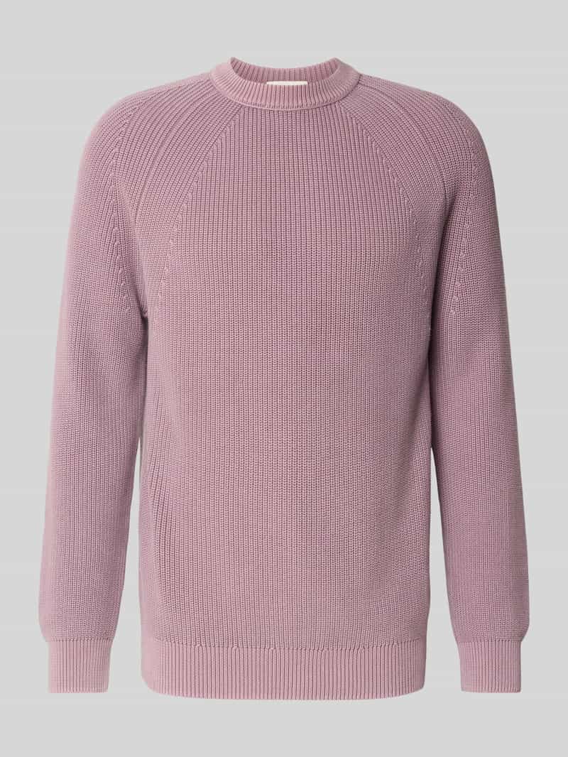 Sweter z dzianiny z okrągłym dekoltem