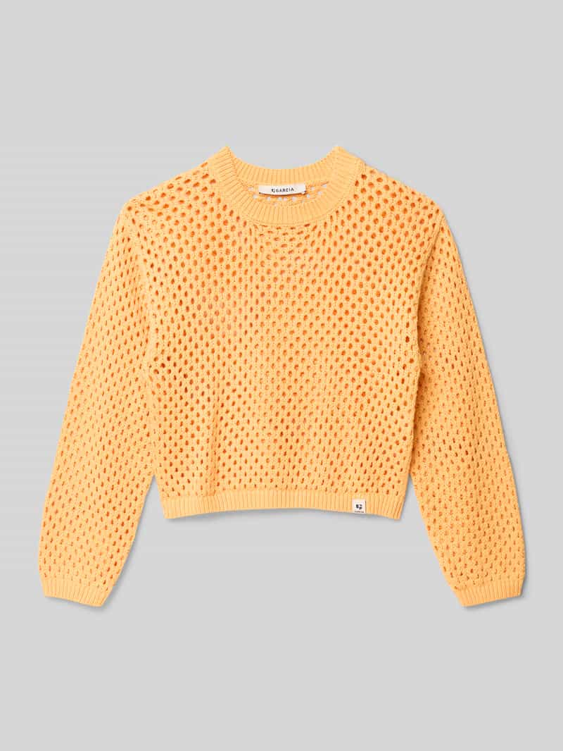 Sweter z dzianiny z prążkowanymi wykończeniami