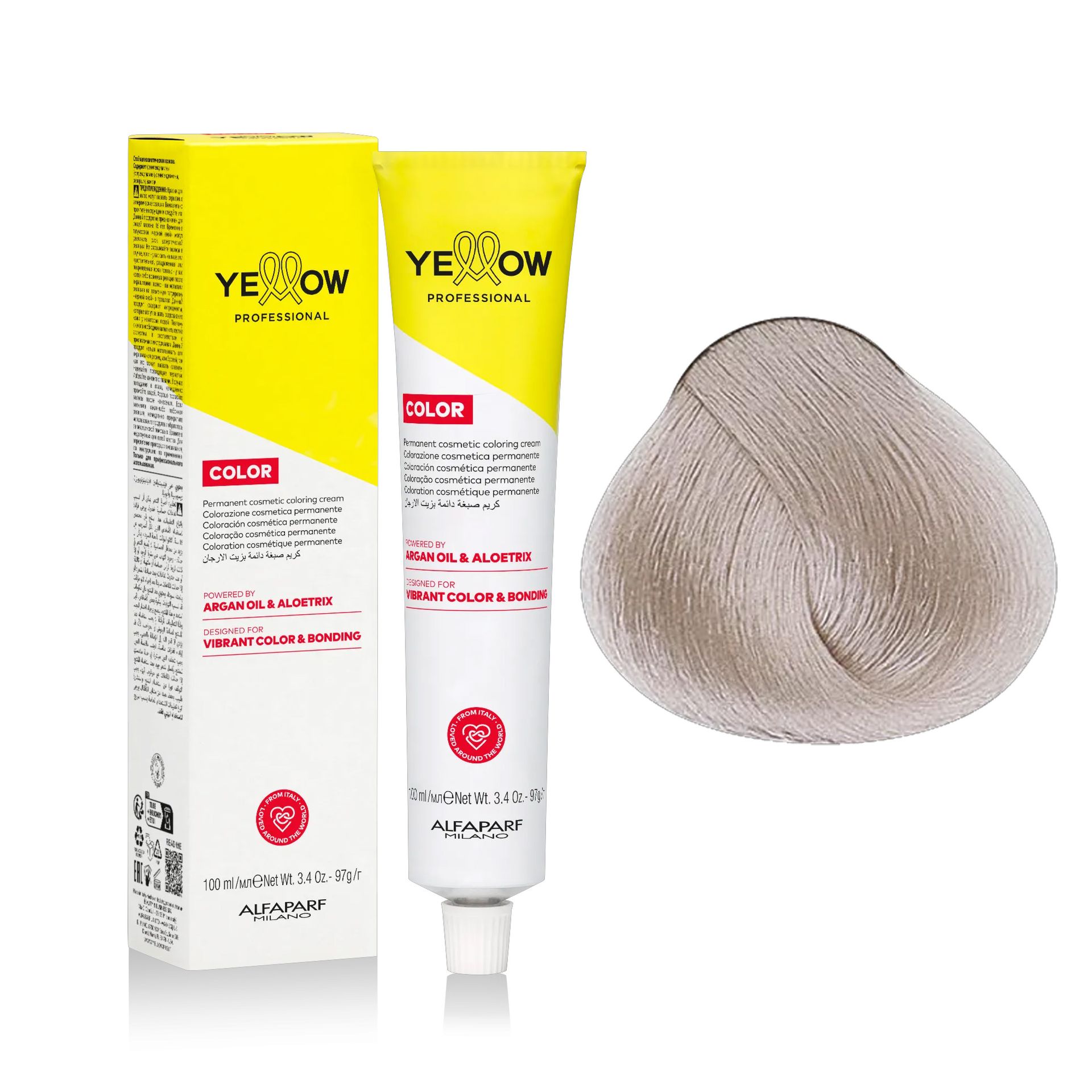 Yellow Professional Color Permanent, farba do włosów, 10.21, 100ml