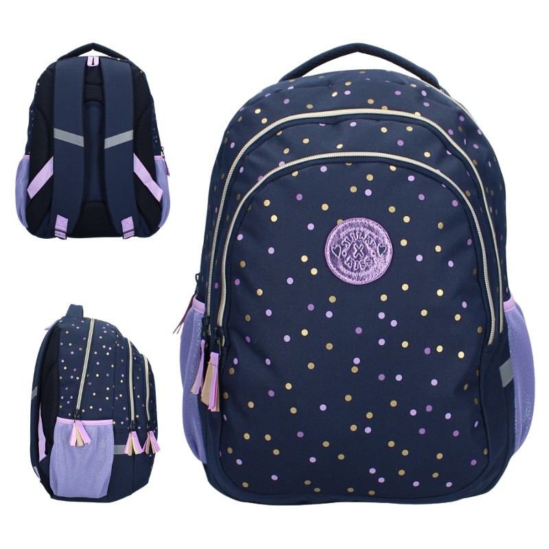 Vadobag Plecak Szkolny Dwukomorowy Milky Kiss Dotted Delight
