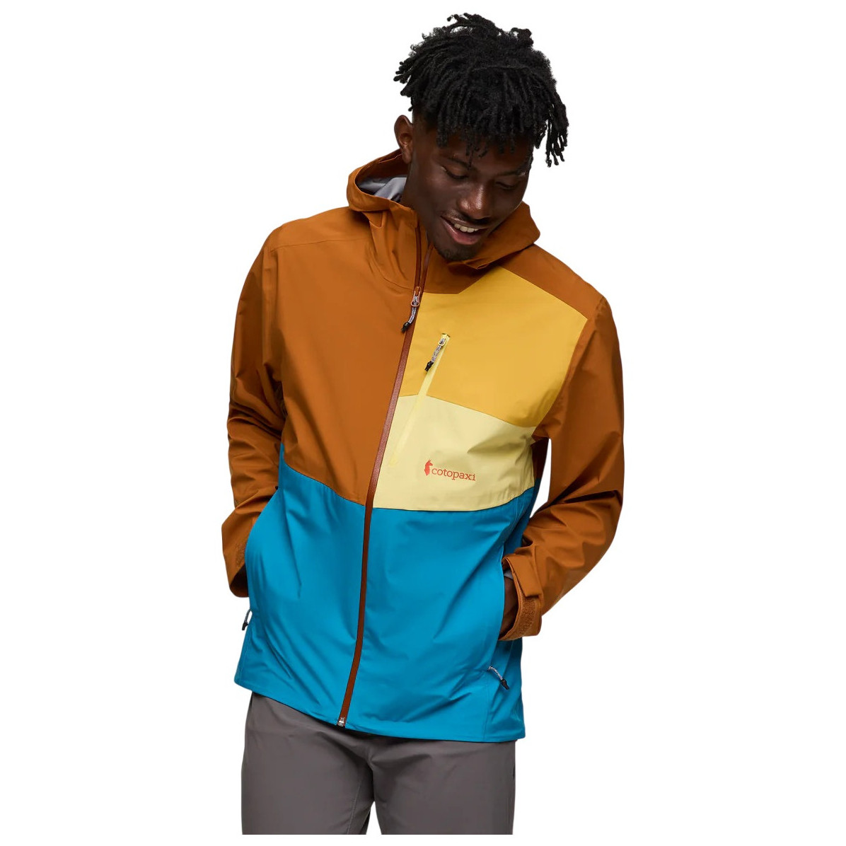 Kurtka męska Cotopaxi Impermeo 3L Hooded Shell Jacket Rozmiar: XL / Kolor: brązowy/niebieski