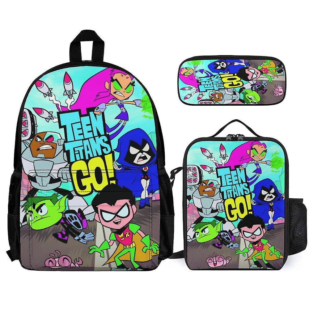 Teen Titans Go 3-częściowe zestawy plecaków z torbą na lunch i piórnikiem One Size