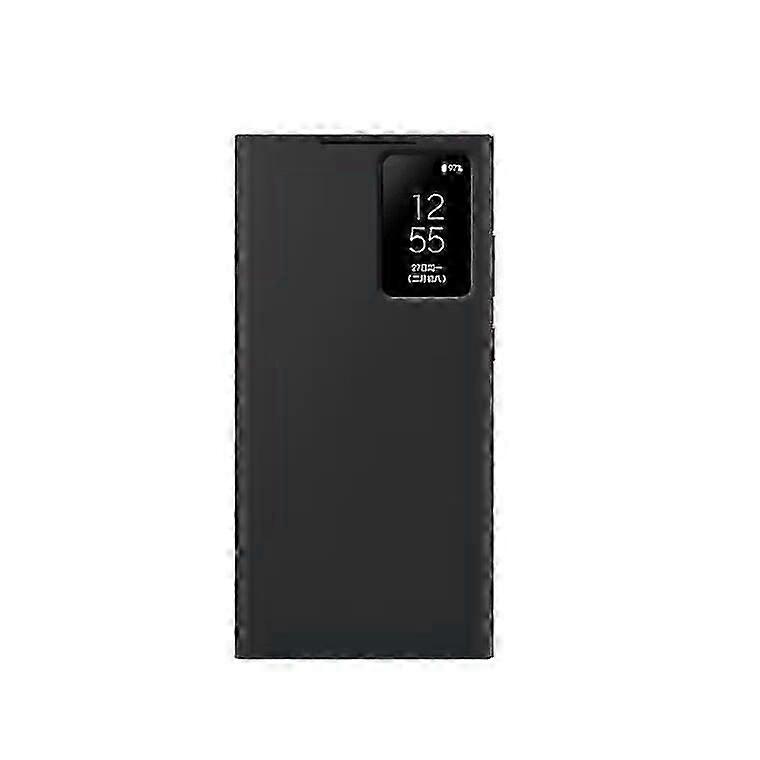Do etui na telefon z portfelem Galaxy S23 Ultra, pokrowiec ochronny z gniazdem na kartę, przezroczyste okienko z dotknięciem palcem, czarny
