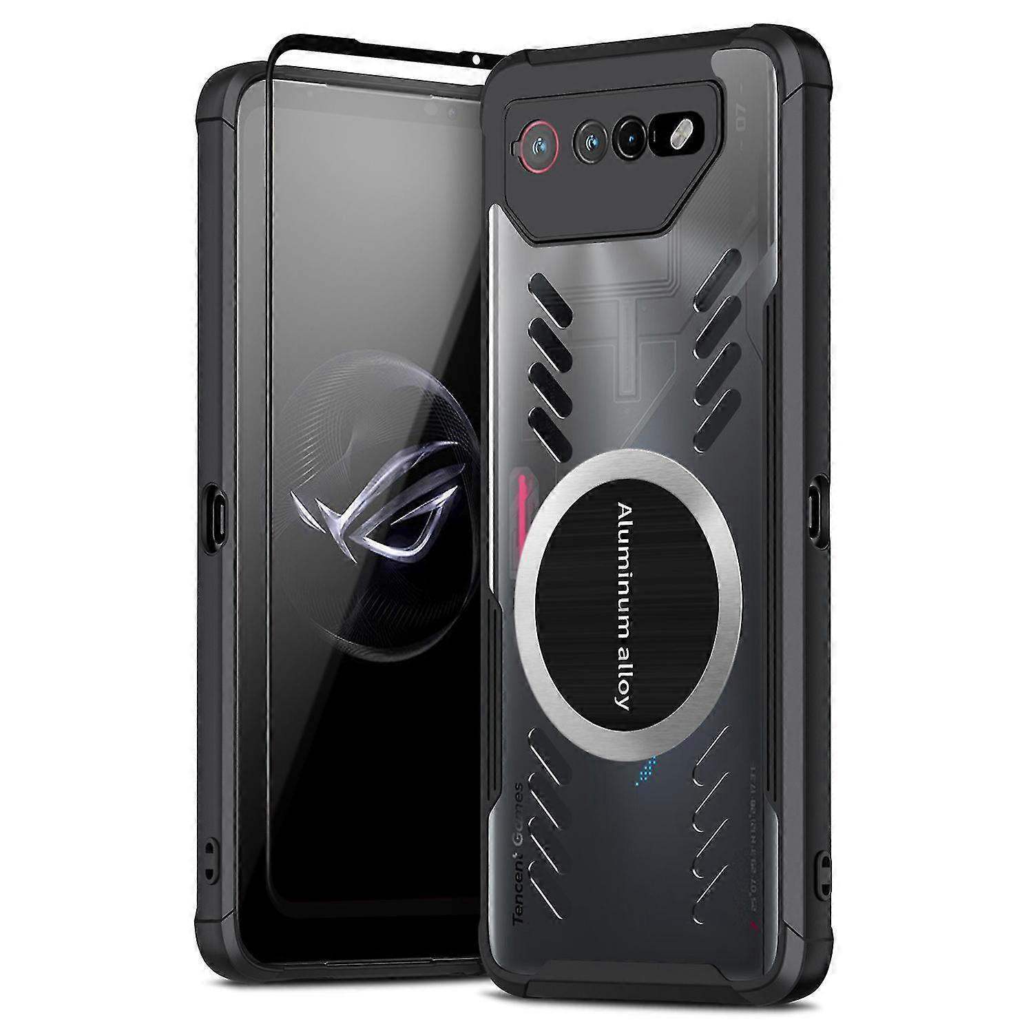 Dla Asus ROG Phone 6 5G / Phone 7 5G Rozpraszanie ciepła Slim Case TPU + PC Etui na telefon Kompatybilna ładowarka